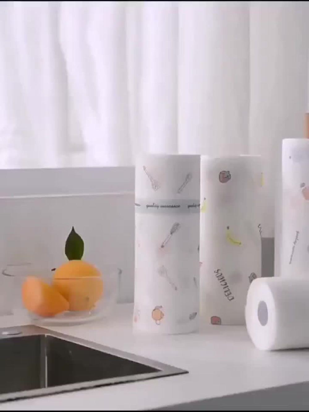 Reusable Kitchen Paper Towels 800 Times Use Non-Stick Oil Degreasing Cleaning Cloth Wet Dry Dual-Use Lazy Rag for Home Kitchen Household