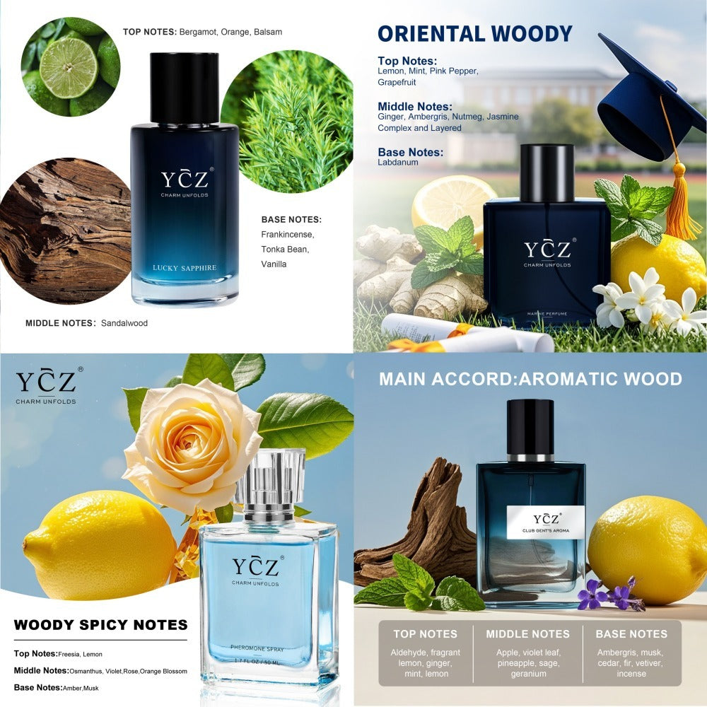 Men's Cologne Gift Set - Eau de Parfum Lavender Fresh & Woody Fragrance, Multi-Piece Sets 2 3 or 4 Bottles