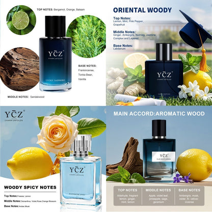 Men's Cologne Gift Set - Eau de Parfum Lavender Fresh & Woody Fragrance, Multi-Piece Sets 2 3 or 4 Bottles
