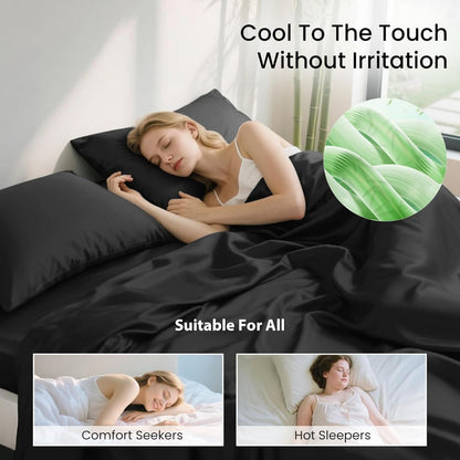 Viscose-from-Bamboo Sheet Set with 4- or 6-Piece Configurations, 11 Colors and 16-Inch Pocket Label