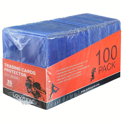 Top Loaders for Trading Cards 100ct, 3x4 Hard Plastic Card Sleeves for Baseball, Football, Basketball