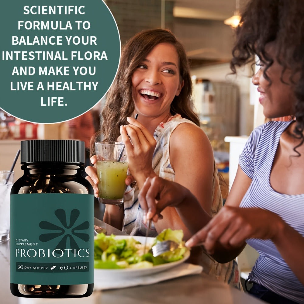 3-in-1 Probiotic Prebiotic & Postbiotic Capsules, Slow Release Synbiotic with Multi-Enzyme for Complete Gut Health & Digestive Harmony