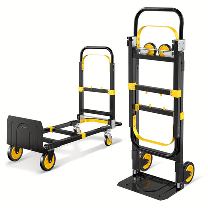 Hand Truck 3-in-1 Aluminum Convertible Dolly, 800-Industrial Utility Trolley with Folding Design for Moving