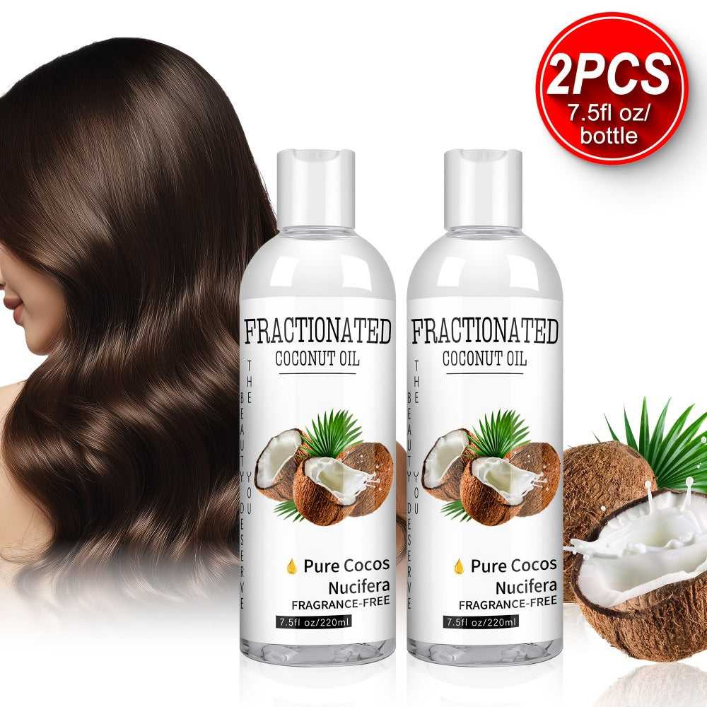 Fractionated Coconut Oil 2-Pack 7.5 fl oz Each – 100% Pure Carrier Oil for Massage, Hair & Body, Lightweight Moisturizing Body Oil