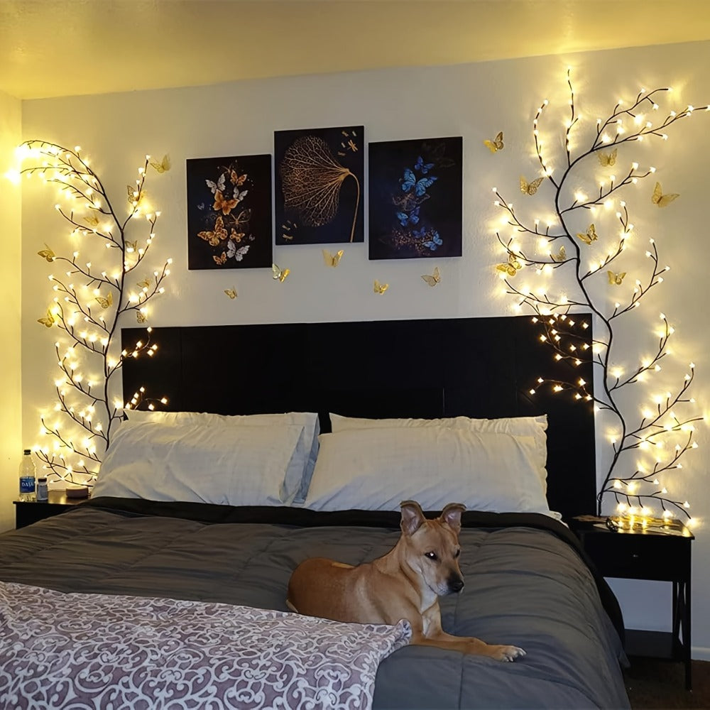 Fairy Lights with Remote, 96-LED Bendable Willow Branch Fairy Lights with USB Power, Remote Control and Eight Indoor Modes