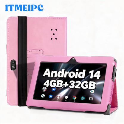 Android Tablet 7-Inch Kids Model with Android 14, Quad-Core CPU, 32GB Internal Storage and Built-In Case