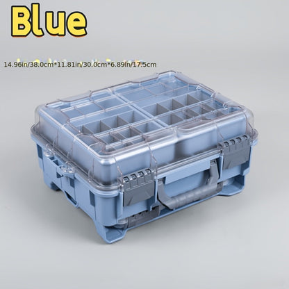 Fishing Tackle Box with Adjustable Dividers & Handle – Multi-Layer Large Capacity Portable Lure Storage Organizer for Hooks