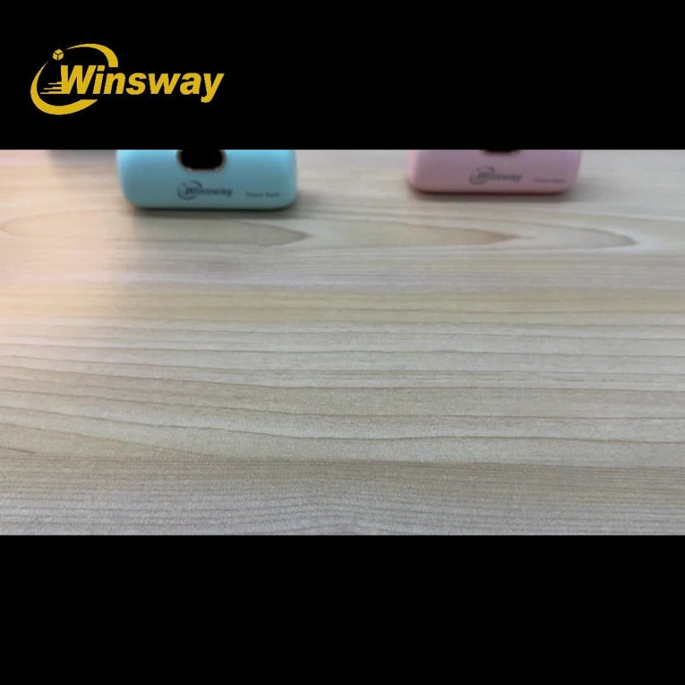 Power Bank 5000mAh Mini USB-C Plug-In Style with Digital Display in Pink or White for Travel