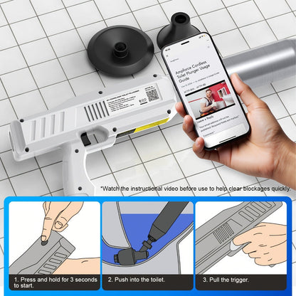 Electric Cordless Toilet Plunger 8V - High-Pressure Pneumatic Drain Opener with Real-Time Pressure Display