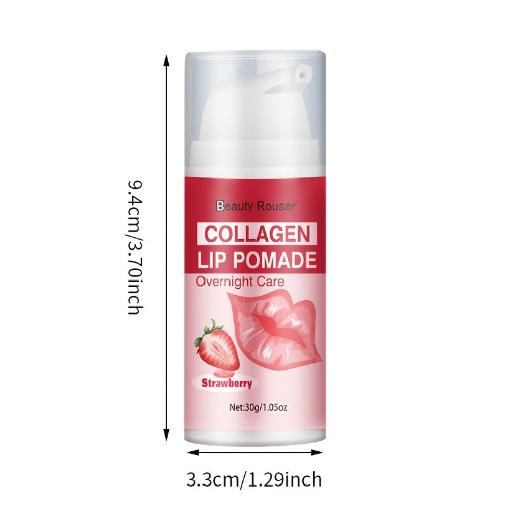 Lip Pomade Collagen 30g Moisturizing Plumping Lip Essence – Deep Hydration Day & Night Lip Care Nourishes Repairs Dry Chapped Lips