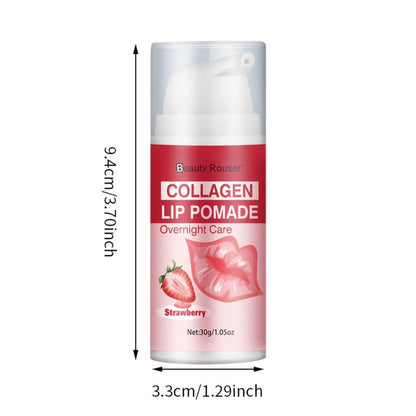 Lip Pomade Collagen 30g Moisturizing Plumping Lip Essence – Deep Hydration Day & Night Lip Care Nourishes Repairs Dry Chapped Lips