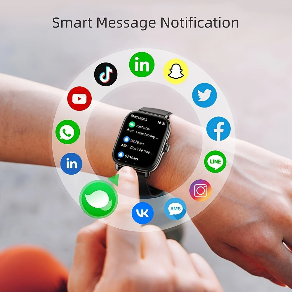 Smartwatch with Remote Photo Control & Bluetooth Calling, Large Screen Unisex, Message Notifications, Multiple Sport Modes, Heart Rate