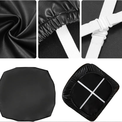 PU Leather Dining Chair Cushion Covers Removable Stretch Seat Slipcovers for Dining Room Kitchen Hotel Set of 4 or 6
