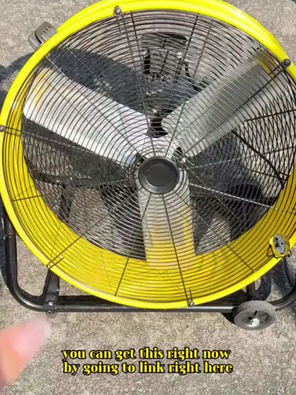 Industrial Floor Fan 24 Inch 9000 CFM Drum Fan 3-Speed 360 Degree Tilt with Casters for Entryways, Bedrooms and Living Spaces