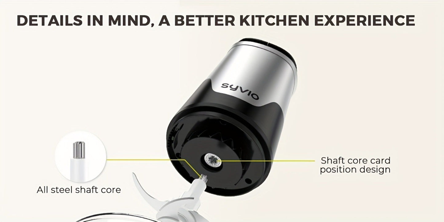 Mini Electric Food Processor 450W with 2 Bowls & 4 Bi-Level Blades, Meat Grinder & Vegetable Chopper for Baby Food