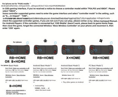Bluetooth Wireless Gamepad Controller for iPhone Android PC Tablet Steam Deck, Rechargeable, Design