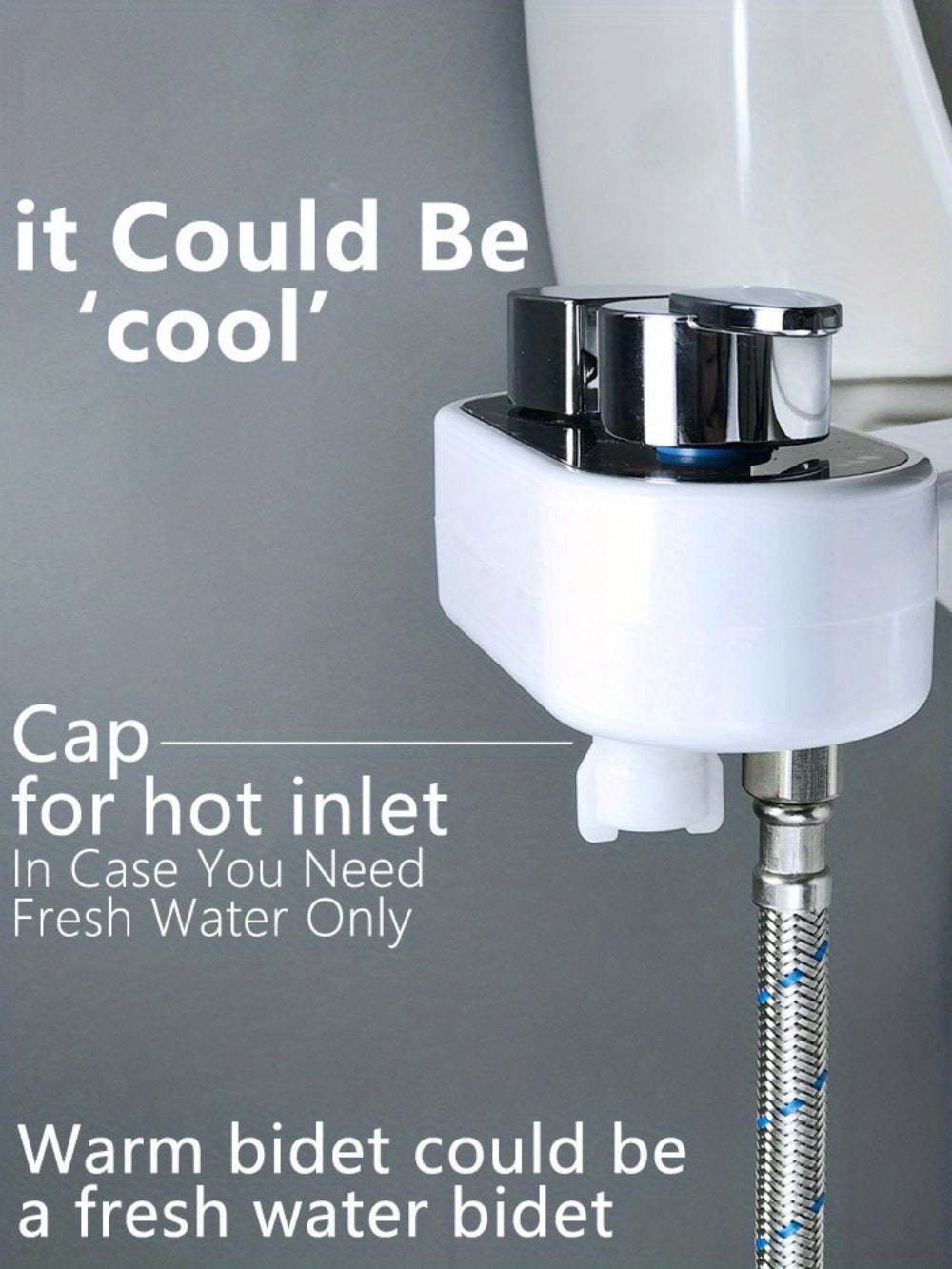 Bidet Attachment Hot and Cold Water, Dual Nozzle Non-Electric Toilet Seat Bidet, Rear & Feminine Wash