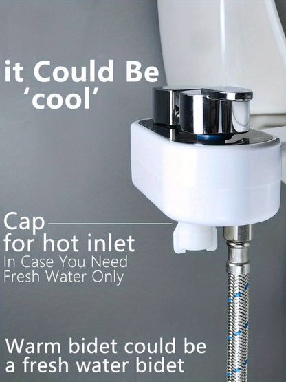 Bidet Attachment Hot and Cold Water, Dual Nozzle Non-Electric Toilet Seat Bidet, Rear & Feminine Wash