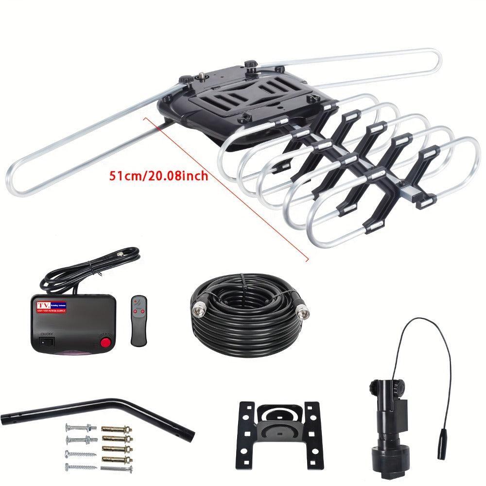 Dual TV Splitter Outdoor Antenna 150 Mile Range – 2026 Smart Digital HDTV, 2 TVs Simultaneously, RG6 Coaxial Cable & Mounting Bracket