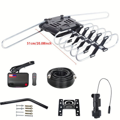 Dual TV Splitter Outdoor Antenna 150 Mile Range – 2026 Smart Digital HDTV, 2 TVs Simultaneously, RG6 Coaxial Cable & Mounting Bracket