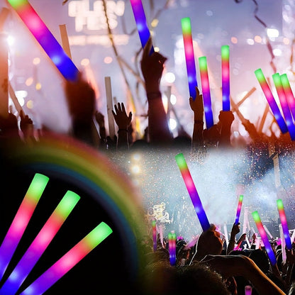 LED Glow Sticks Party Set, Foam Glow Sticks with 3 Light Modes, Glow Glasses, Headbands & Finger Lights for Rave