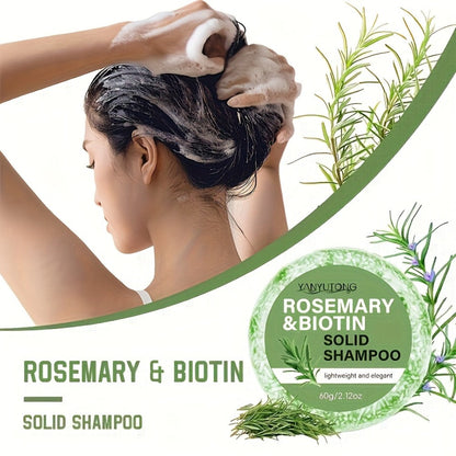 Rosemary Biotin Solid Shampoo Bar 3 Pack – Plant-Based Nourishing Mild Non-Irritating Formula for Sleek Smooth Hair, Scalp Care