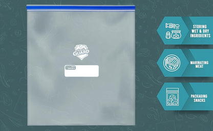 Freezer Storage Bags Resealable, Sturdy Bulk Food Storage Bags with Easy-Open Tabs for Freezer & Refrigerator