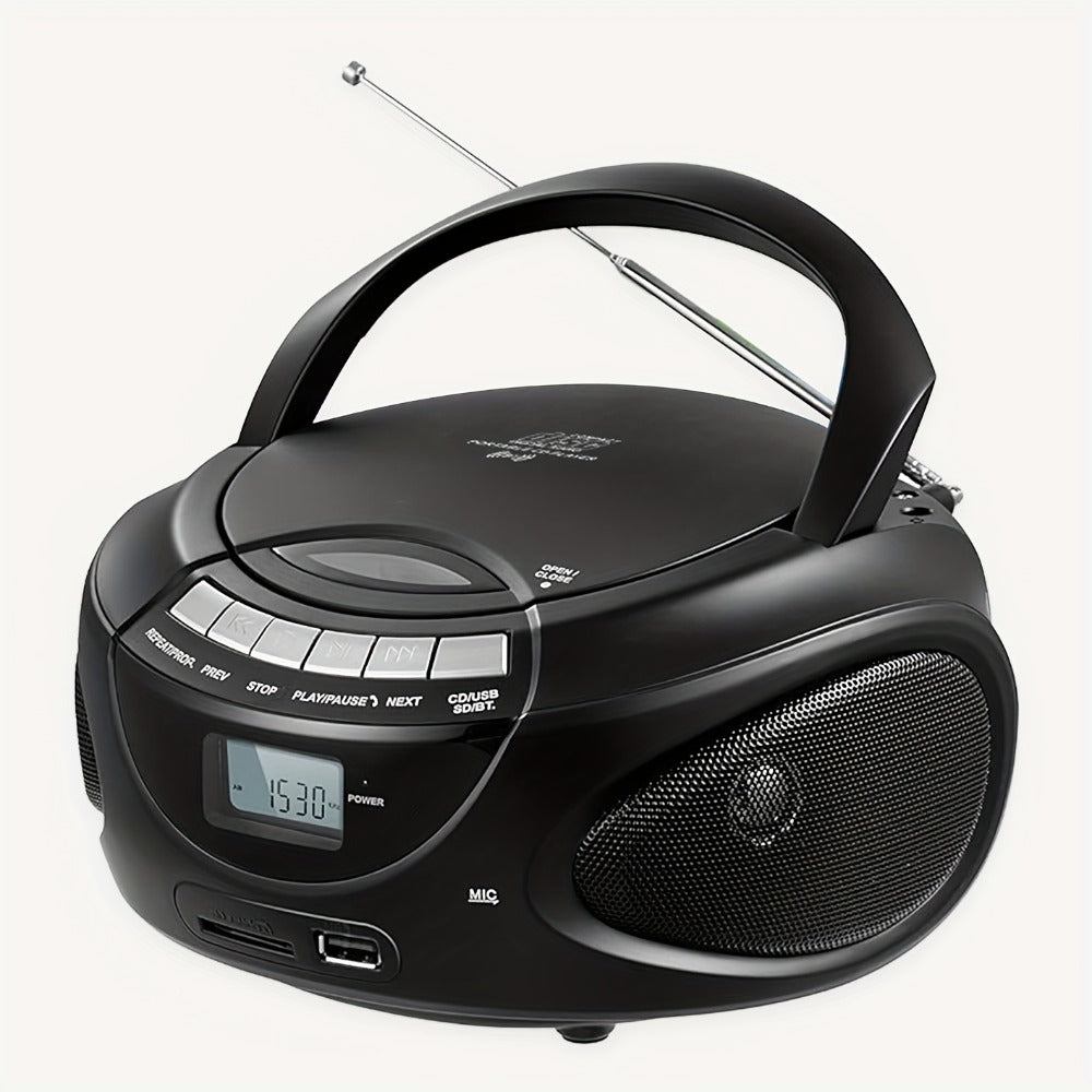 Portable CD Player Boombox with AM FM Radio Dual Stereo Speakers, Aux Input USB TF Card MP3 Player