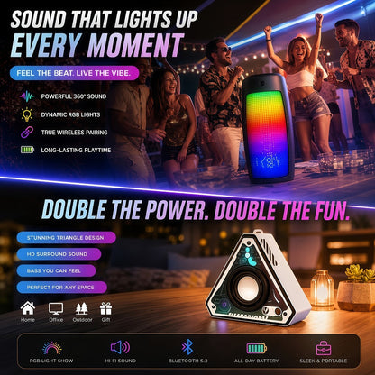 Portable Bluetooth Speaker Triangular Rechargeable Model with Subwoofer and Six available choices Options