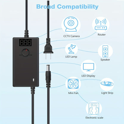 Adjustable AC DC Power Adapter 24W 3-12V 2A Universal Power Supply 100-240V with LED Voltage for an Everyday Personal Care Routine