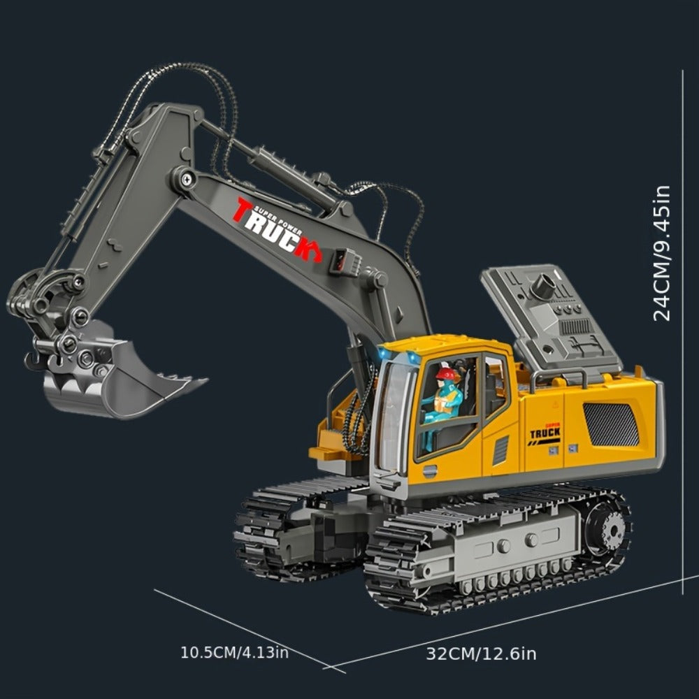 RC Excavator 120-Minute Battery Life Metal Shovel LED Lights with the Listed Color, Size or Set Options for Everyday Use