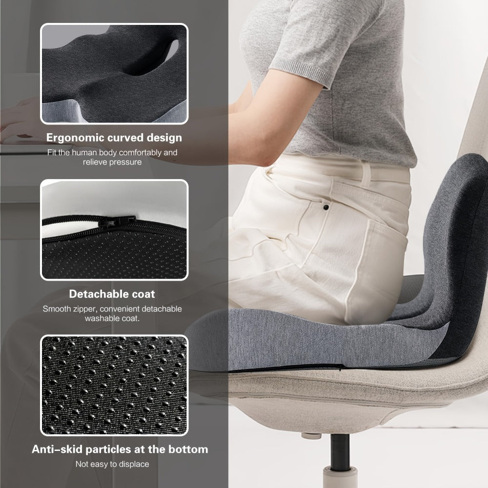 Wide One-Piece L-Shaped Seat Cushion with Integrated Back, Zippered Cover and Three Color Options