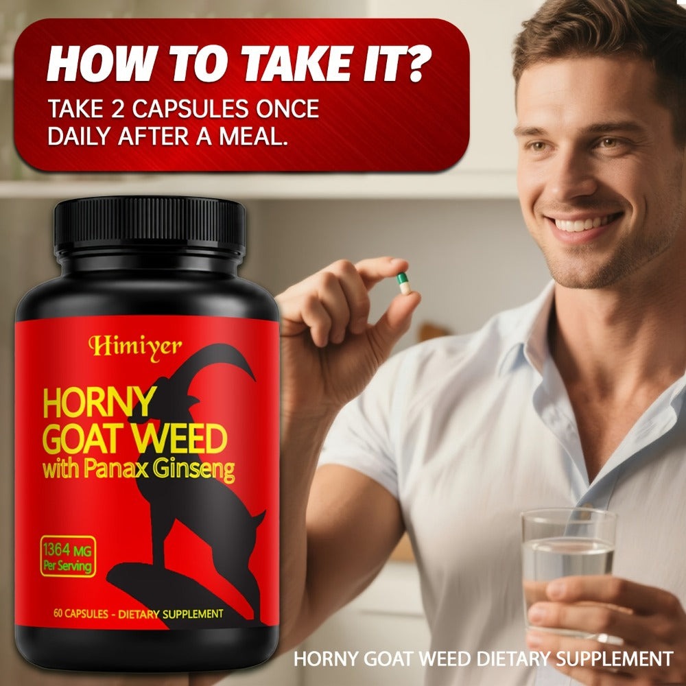 Two-Bottle Men's Health Supplement Capsule Set with 1364 mg Herbal Blend and Coordinated Labels
