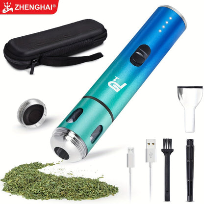 Electric Herb Grinder USB Rechargeable, Portable Spice Mill with One-Button Operation, Travel Bag