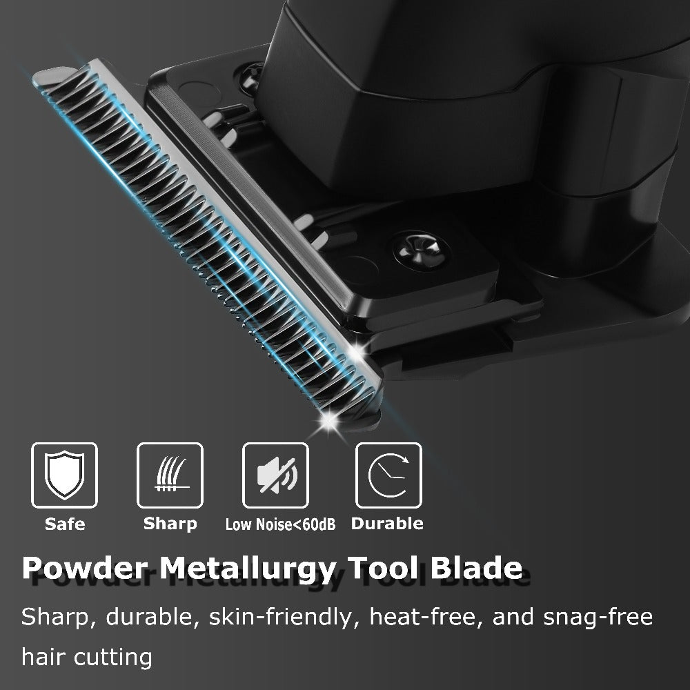 Hair Clippers & Trimmers Kemei Three-Piece Black Set with Full-Size Clipper, Detailer, Foil Shaver and Charging Base