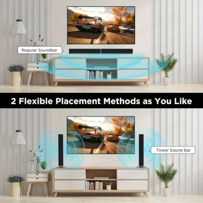 Detachable 31.5-Inch TV Soundbar with Remote, ARC, Optical and AUX Connections and Subwoofer Options