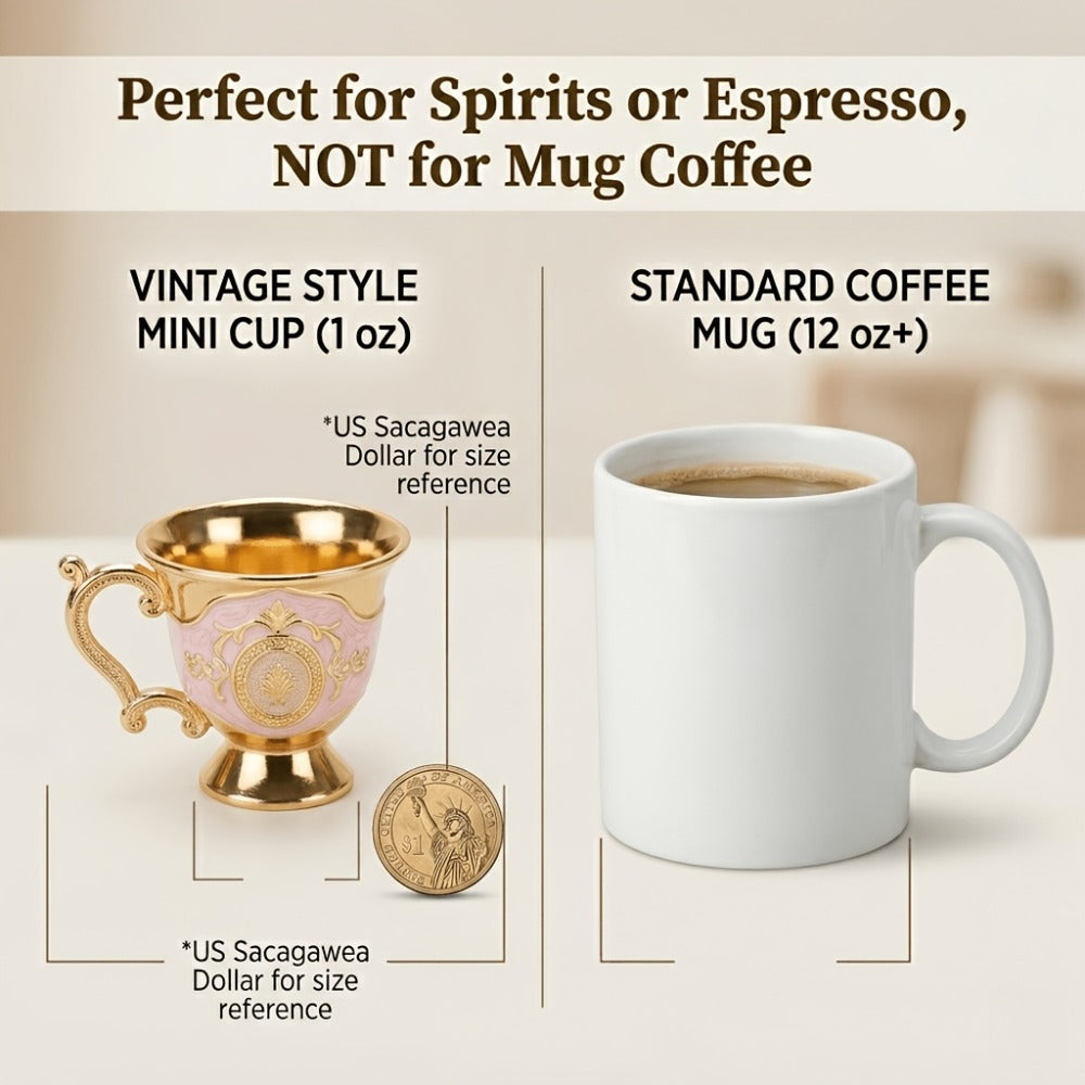 Vintage Turkish Coffee Tea Set – Zinc Alloy Teapot, 6 Cups & Tray | European Style Luxury Gift Set for Tea, Coffee & Cappuccino