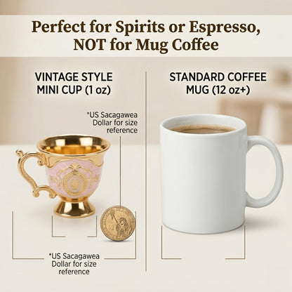 Vintage Turkish Coffee Tea Set – Zinc Alloy Teapot, 6 Cups & Tray | European Style Luxury Gift Set for Tea, Coffee & Cappuccino