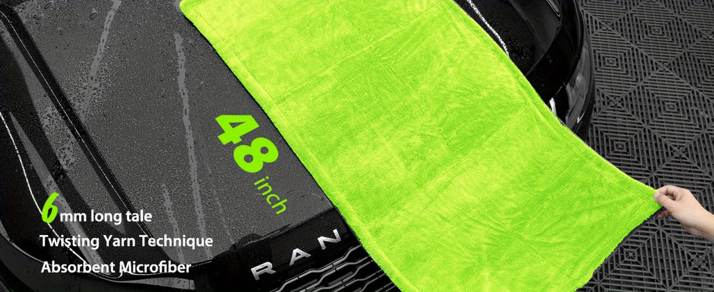Car Drying Towel in 1400 GSM Microfiber with Two Size Options or Nine-Piece Wash Tool Bundle