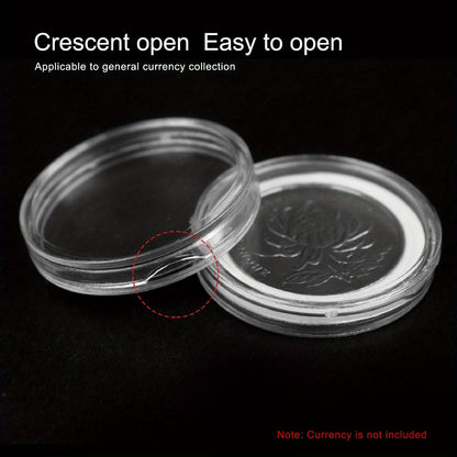 Clear Coin Capsules 300PCS with Adjustable EVA Foam Gaskets, Plastic Round Coin Holders for Collectors