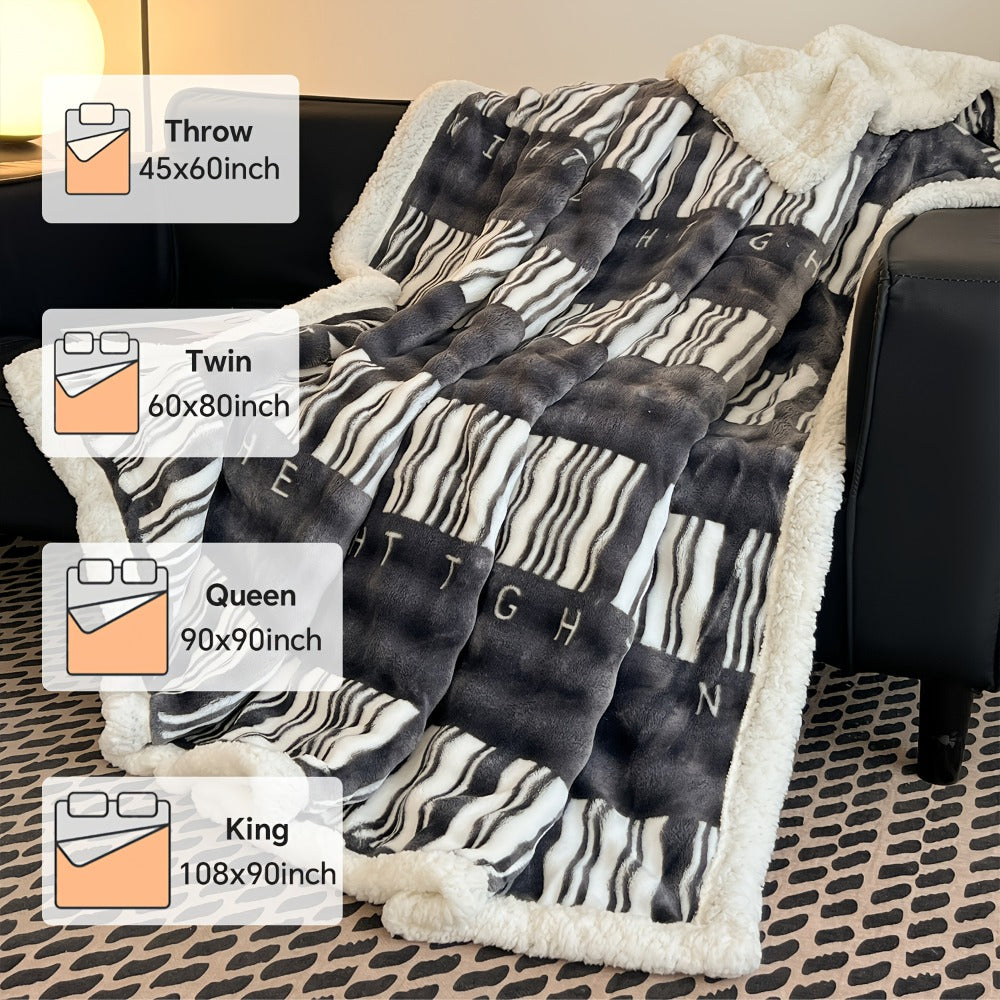 400-450 GSM Flannel Blanket with Plush-Look Lining, 16 Pattern Choices and Four Size Labels