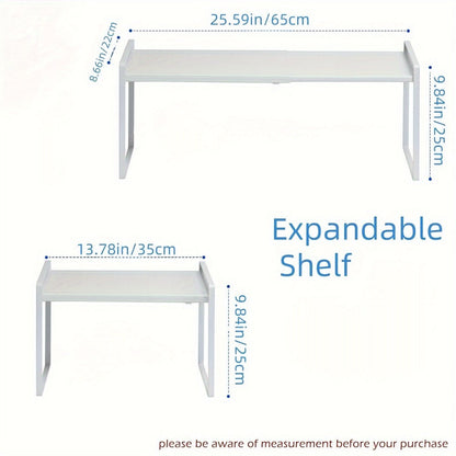 Expandable Cabinet Shelf Organizer Riser for Home Cooking, Dining and Outdoor Meals, with the Listed Configuration