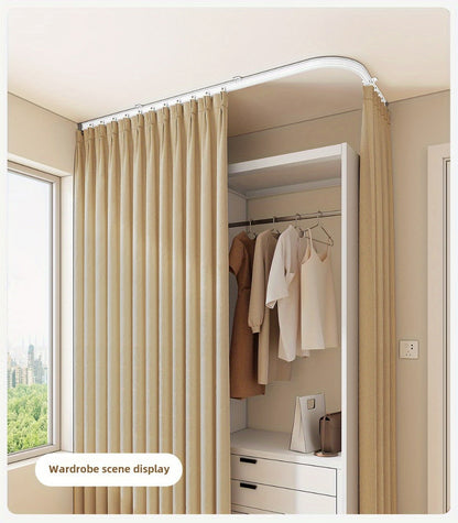 Flexible Curtain Rail Track, Bendable PVC Ceiling Mount Curtain Rod for Bay Window, Bathroom & Home Decor