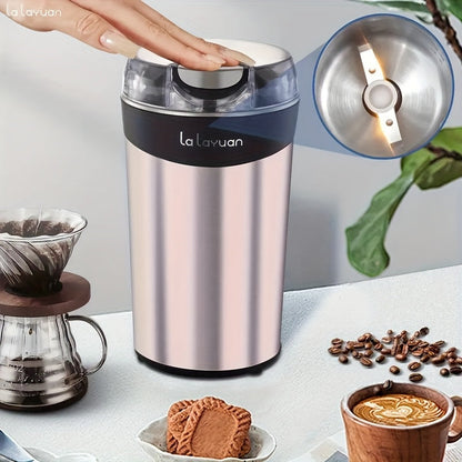 Electric Coffee Grinder with Stainless Blade, Press-Button Control and Stainless Steel or Silver Finish