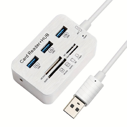 7-in-1 USB C Hub with SD TF MS M2 Memory Card Reader Adapter, 3 & 4 Port USB 3.0 Extender for PC
