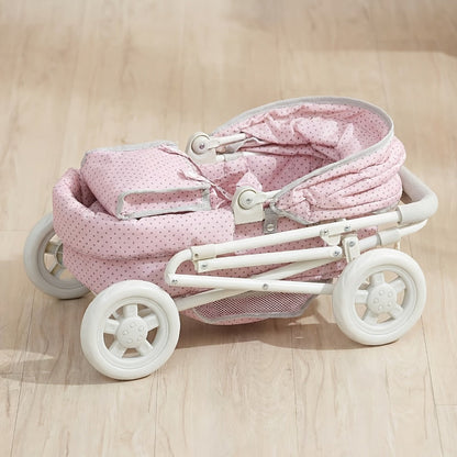 3-in-1 Baby Doll Stroller Set Pink Foldable Pram with Bassinet & Carry Bag with the Listed Color, Size or Set Options for Everyday Use