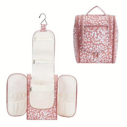 Toiletry Bag Hanging Large-Capacity Makeup Organizer with Hook, Multiple Compartments and 16 Print Options