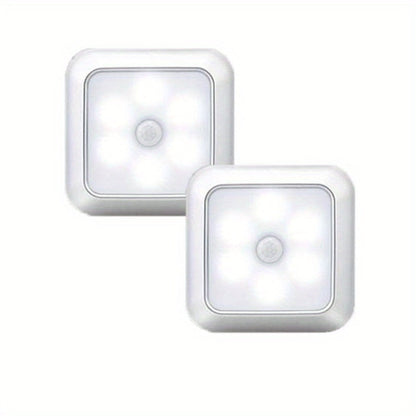 Two-Piece Square Battery Night Light Set with Motion Sensors in Cool or Warm Light Options