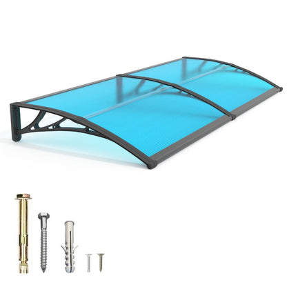 Window Awning Door Canopy Polycarbonate Overhang, UPF 50+ UV & Rain Protection, Leak-Proof Hollow Sheet