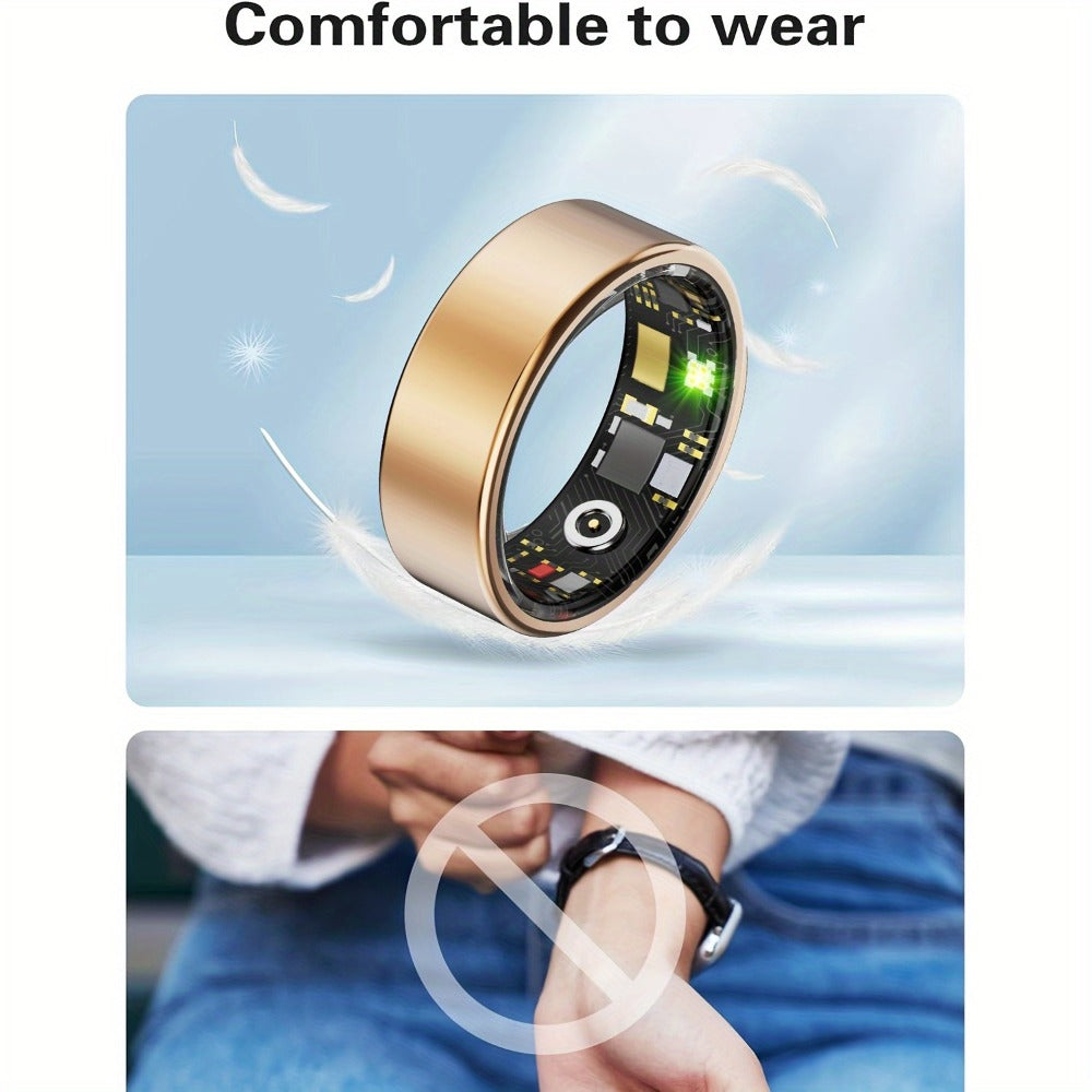 Smart Ring Fitness & Health Tracker for Men & Women, Heart Rate, Sleep, Steps, Calories, Body Temp & HRV Monitoring